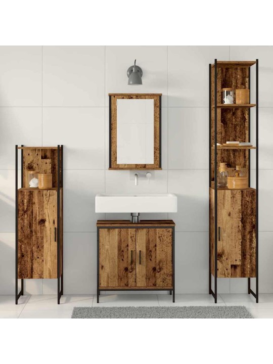 Vannas istabas mēbeļu komplekts 4 pcs brūna 33 x 33 x 185.5 cm