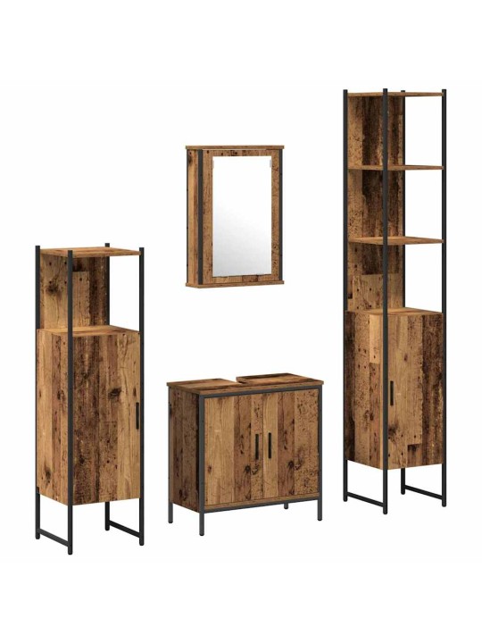 Vannas istabas mēbeļu komplekts 4 pcs brūna 33 x 33 x 185.5 cm