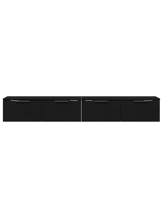 Sienas skapis ar atvilktni 2 pcs melns ozols 68 x 30 x 20 cm
