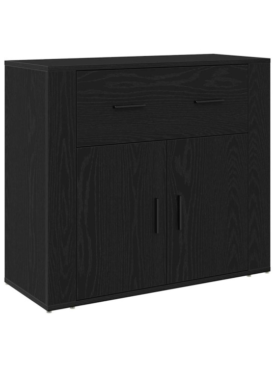 Augstais galds melns ozols 80 x 33 x 150 cm inženierijas koks