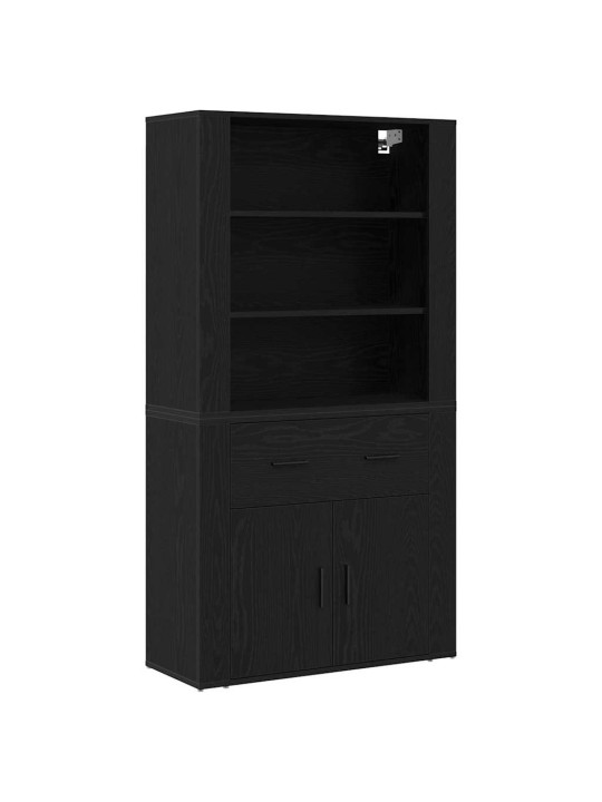 Augstais galds melns ozols 80 x 33 x 150 cm inženierijas koks