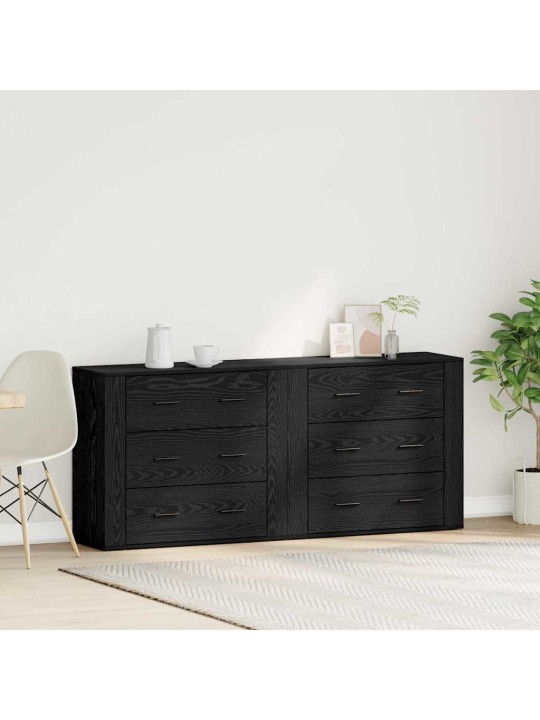 Bufete melns ozolkoks 160 x 33 x 70 cm inženierijas koks