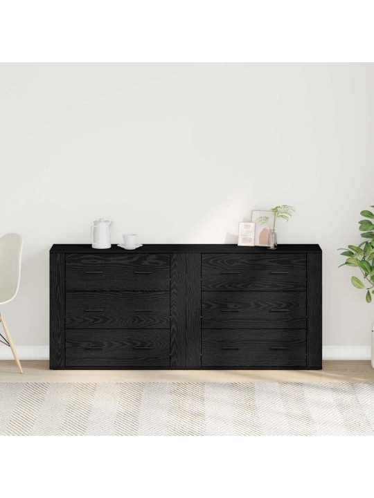 Bufete melns ozolkoks 160 x 33 x 70 cm inženierijas koks