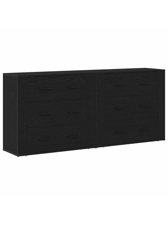 Bufete melns ozolkoks 160 x 33 x 70 cm inženierijas koks