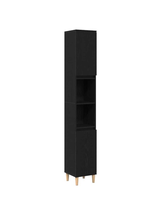 Vannas istabas mēbeļu komplekts 3 pcs melna 30 x 30 x 180 cm