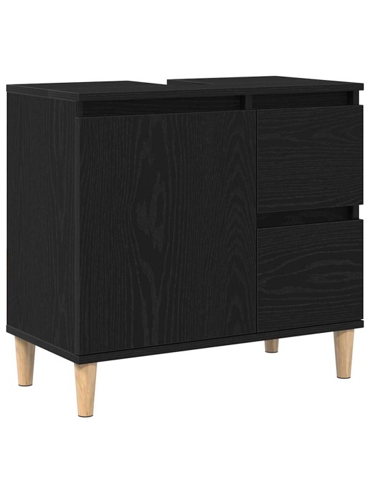 Vannas istabas mēbeļu komplekts 3 pcs melna 30 x 30 x 180 cm