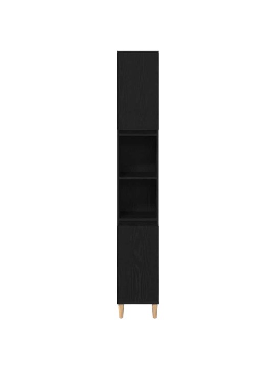 Vannas istabas mēbeļu komplekts 3 pcs melna 30 x 30 x 180 cm