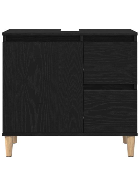 Vannas istabas mēbeļu komplekts 3 pcs melna 30 x 30 x 180 cm