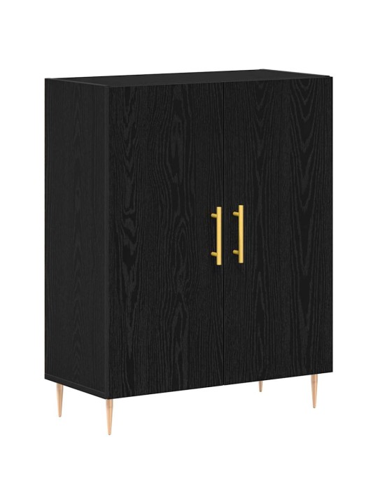 Augstais skapītis 2 pcs melns ozols 70 x 34 x 180 cm
