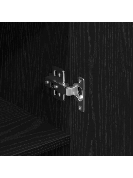 Augstais skapītis 2 pcs melns ozols 70 x 34 x 180 cm