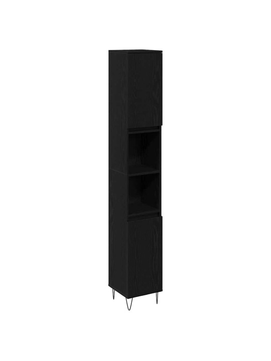 Vannas mēbeļu komplekts 3 pcs melns ozolkoks 30 x 30 x 190 cm