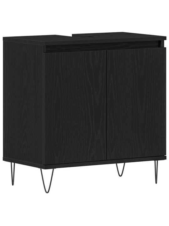 Vannas mēbeļu komplekts 3 pcs melns ozolkoks 30 x 30 x 190 cm