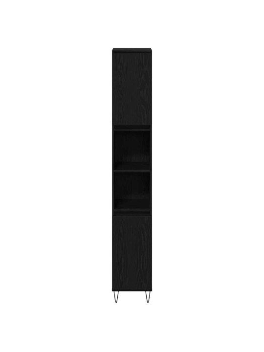 Vannas mēbeļu komplekts 3 pcs melns ozolkoks 30 x 30 x 190 cm