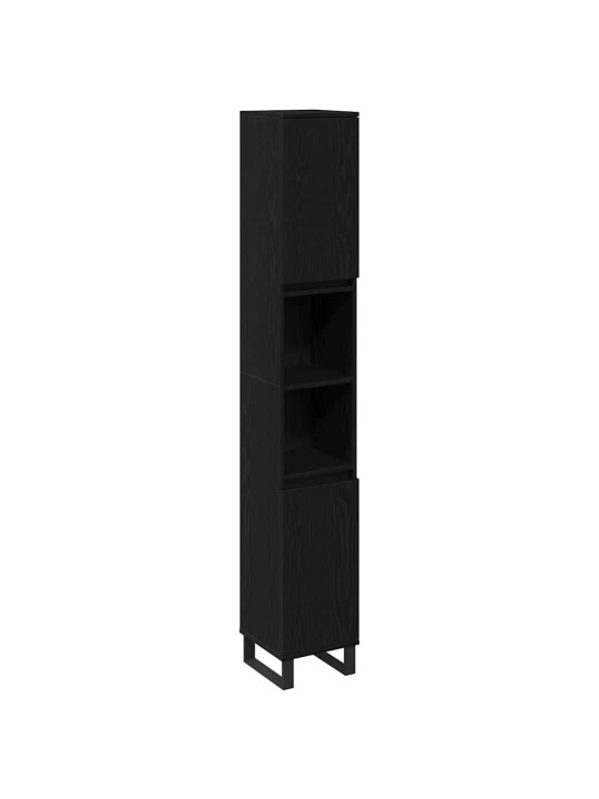 Vannas istabas mēbeļu komplekts 3 pcs melna 30 x 30 x 190 cm