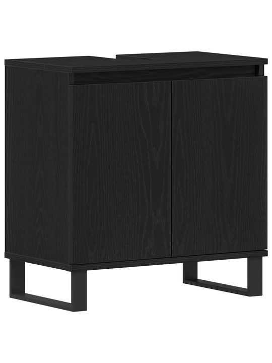 Vannas istabas mēbeļu komplekts 3 pcs melna 30 x 30 x 190 cm