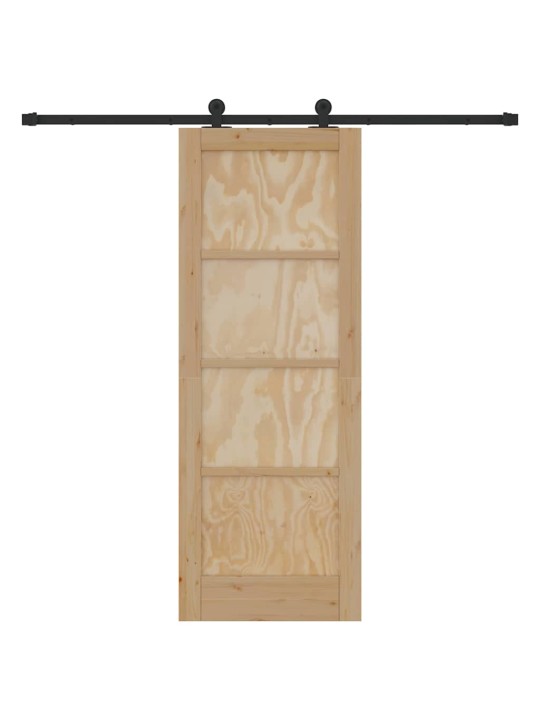 Bīdāmo durvju komplekts manuāls dabīga un melna 73.5 x 198.5 cm