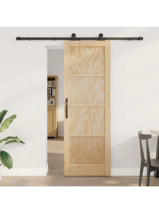 Bīdāmo durvju komplekts manuāls dabīga un melna 73.5 x 211 cm