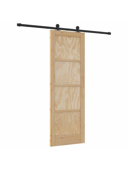 Bīdāmo durvju komplekts manuāls dabīga un melna 73.5 x 211 cm