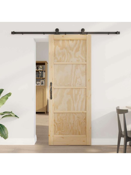 Bīdāmo durvju komplekts manuāls dabīga un melna 78 x 202 cm