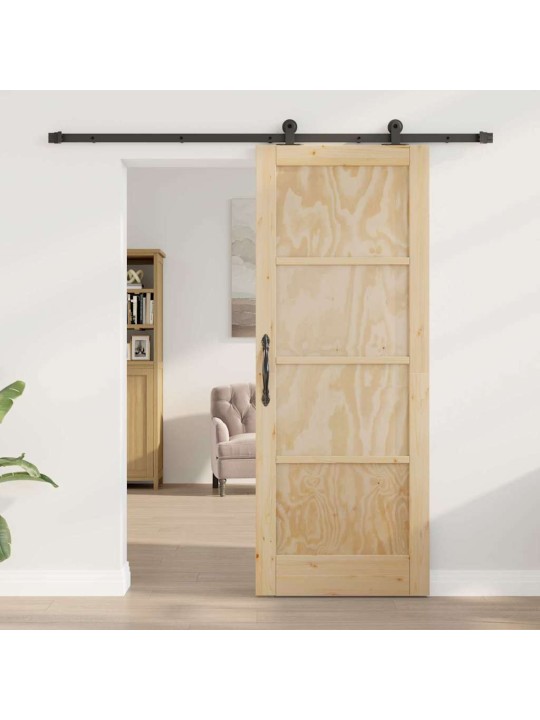 Bīdāmo durvju komplekts manuāls dabīga un melna 78 x 202 cm