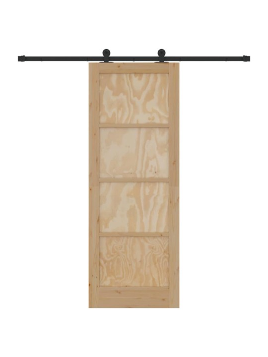 Bīdāmo durvju komplekts manuāls dabīga un melna 78 x 211 cm