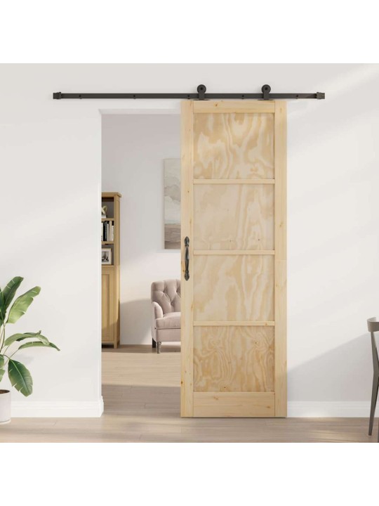 Bīdāmo durvju komplekts manuāls dabīga un melna 78 x 232 cm