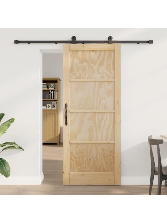 Bīdāmo durvju komplekts manuāls dabīga un melna 83 x 202 cm