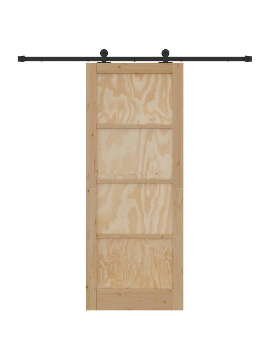 Bīdāmo durvju komplekts manuāls dabīga un melna 83 x 211 cm