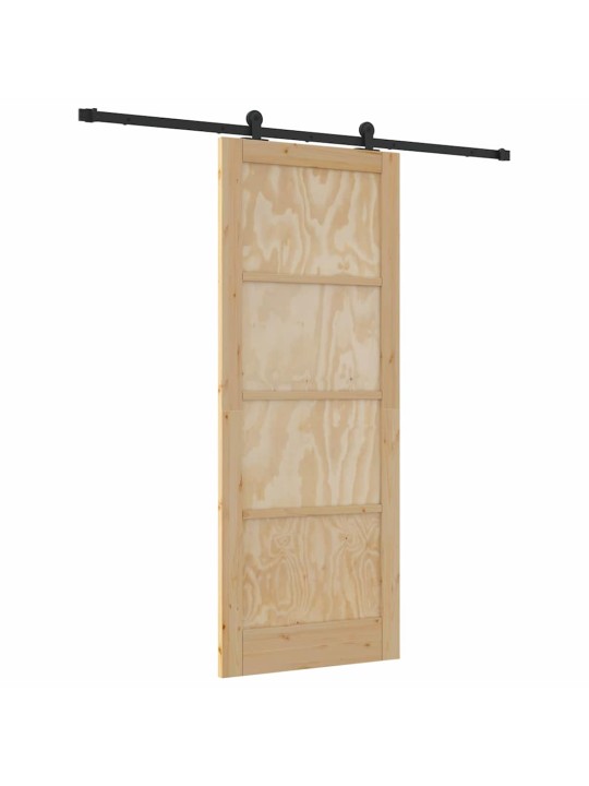 Bīdāmo durvju komplekts manuāls dabīga un melna 83 x 211 cm