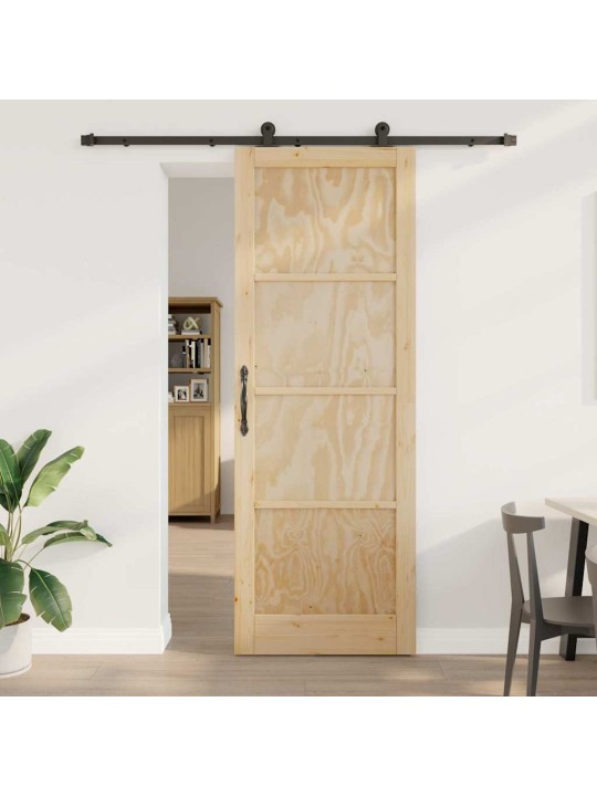 Bīdāmo durvju komplekts manuāls dabīga un melna 83 x 232 cm