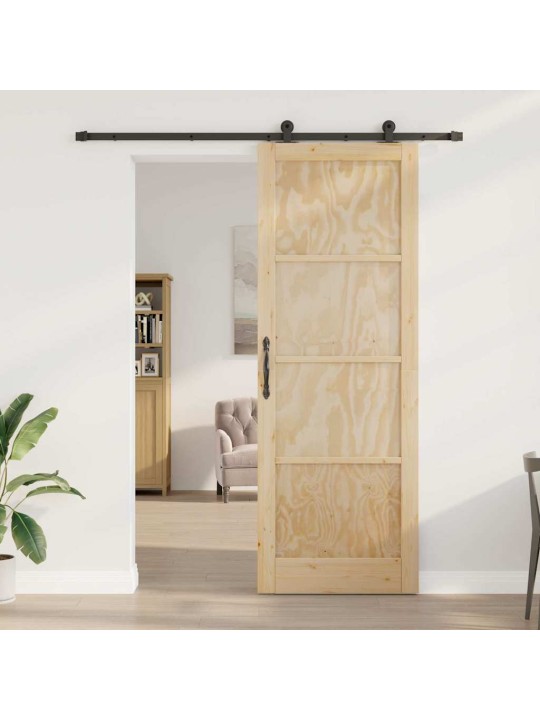 Bīdāmo durvju komplekts manuāls dabīga un melna 83 x 232 cm