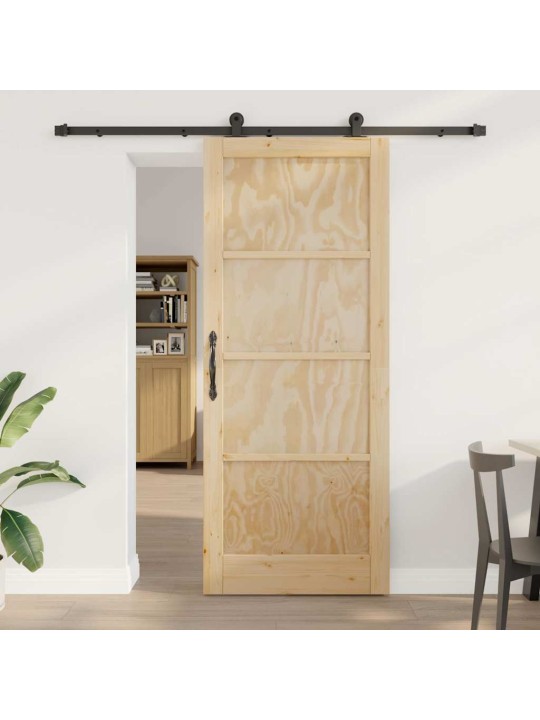Bīdāmo durvju komplekts manuāls dabīga un melna 86 x 211 cm