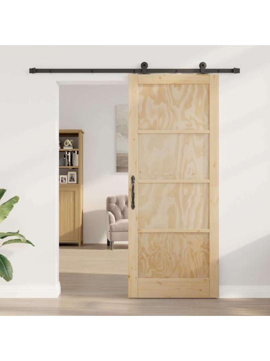 Bīdāmo durvju komplekts manuāls dabīga un melna 86 x 211 cm