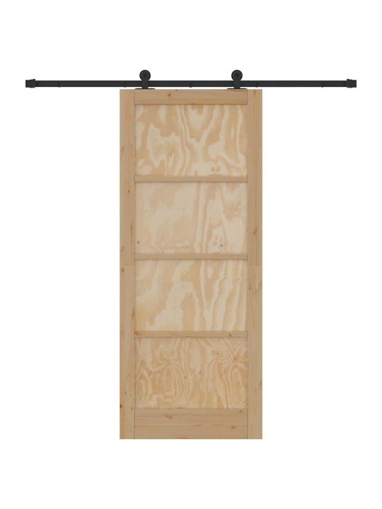 Bīdāmo durvju komplekts manuāls dabīga un melna 86 x 211 cm