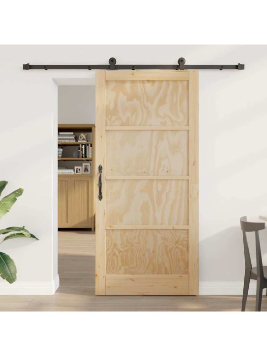 Bīdāmo durvju komplekts manuāls dabīga un melna 93 x 202 cm
