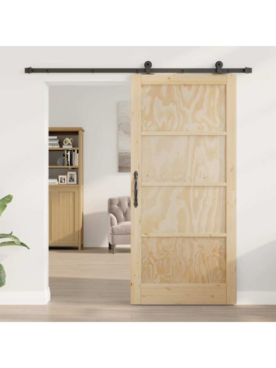 Bīdāmo durvju komplekts manuāls dabīga un melna 93 x 202 cm