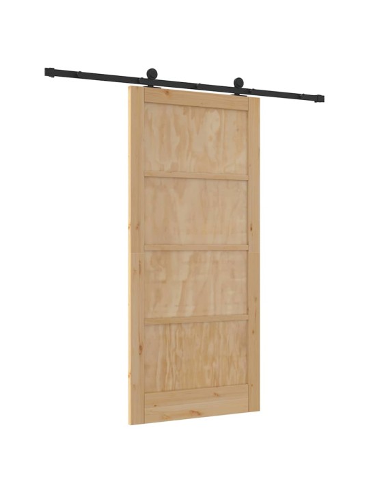 Bīdāmo durvju komplekts manuāls dabīga un melna 93 x 202 cm