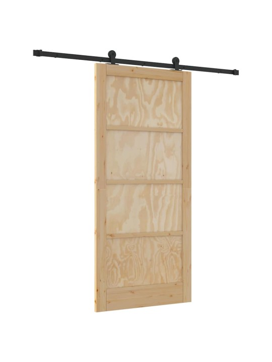 Bīdāmo durvju komplekts manuāls dabīga un melna 93 x 202 cm