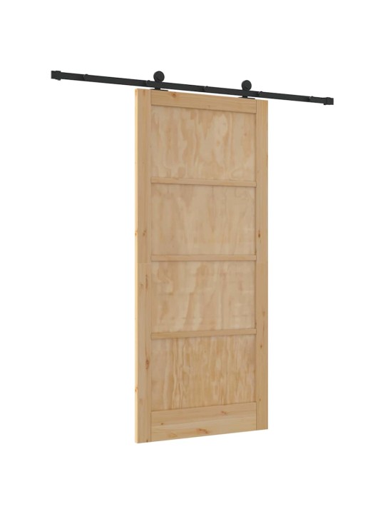 Bīdāmo durvju komplekts manuāls dabīga un melna 93 x 211 cm