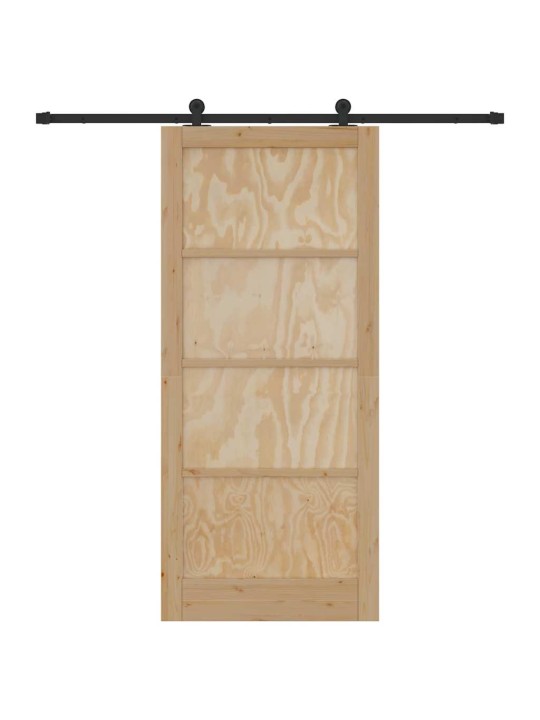 Bīdāmo durvju komplekts manuāls dabīga un melna 93 x 211 cm