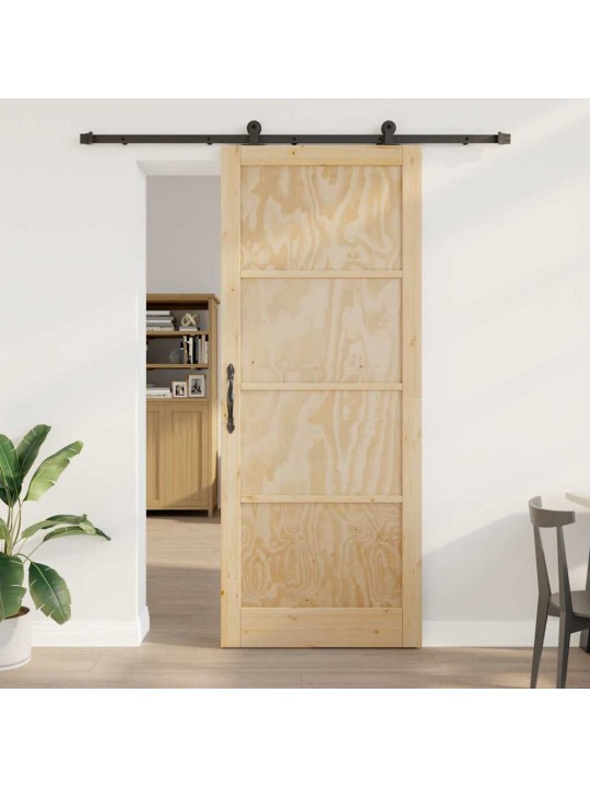 Bīdāmo durvju komplekts manuāls dabīga un melna 93 x 232 cm