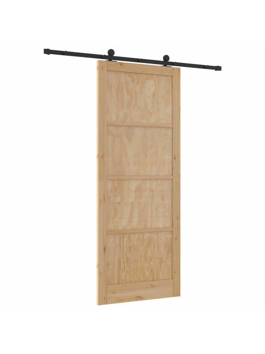 Bīdāmo durvju komplekts manuāls dabīga un melna 93 x 232 cm