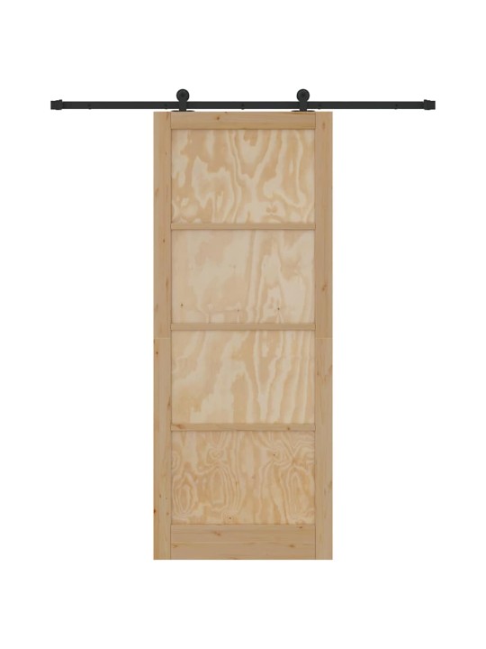 Bīdāmo durvju komplekts manuāls dabīga un melna 93 x 232 cm