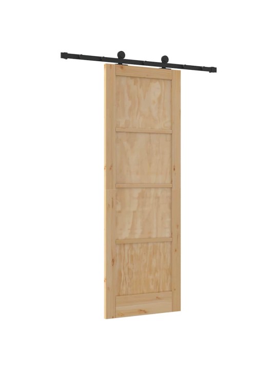 Bīdāmās durvis manuāls dabīga un melna 73.5 x 211 cm