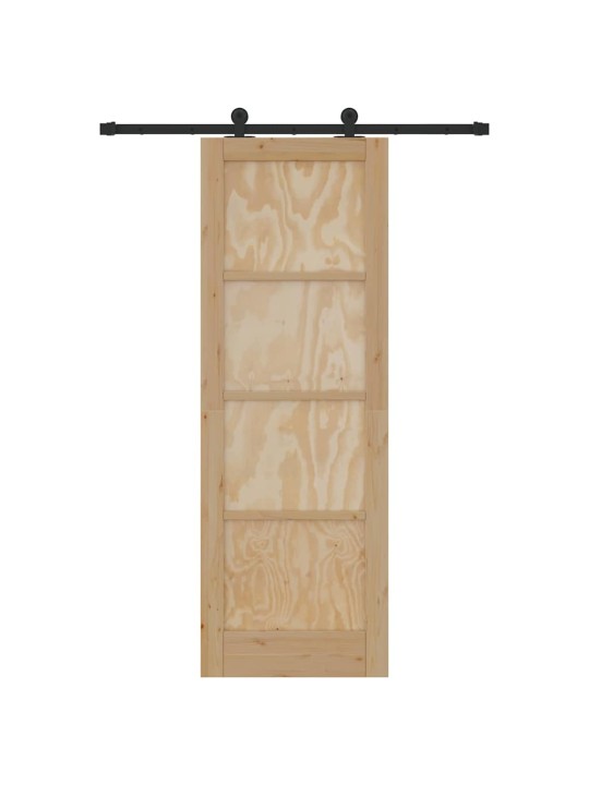 Bīdāmās durvis manuāls dabīga un melna 73.5 x 211 cm