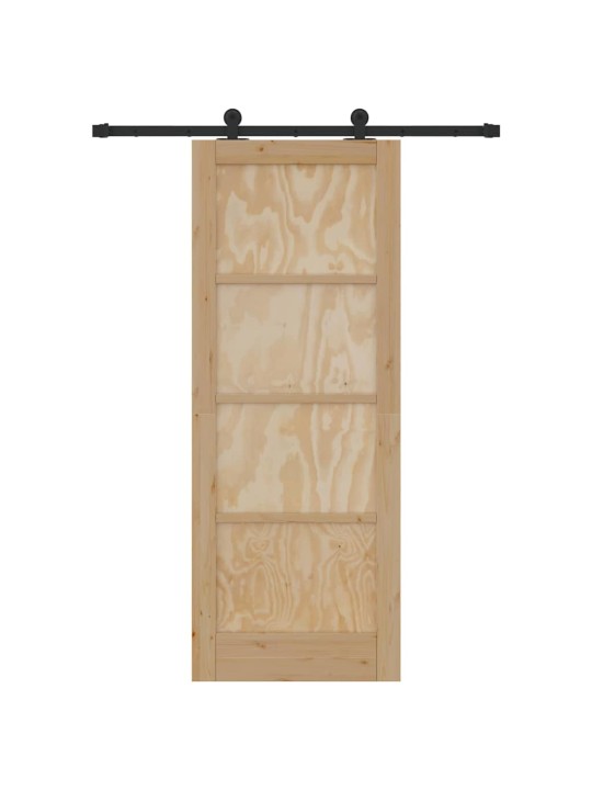 Bīdāmās durvis manuāls dabīga un melna 78 x 202 cm