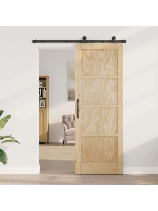 Bīdāmās durvis manuāls dabīga un melna 78 x 211 cm