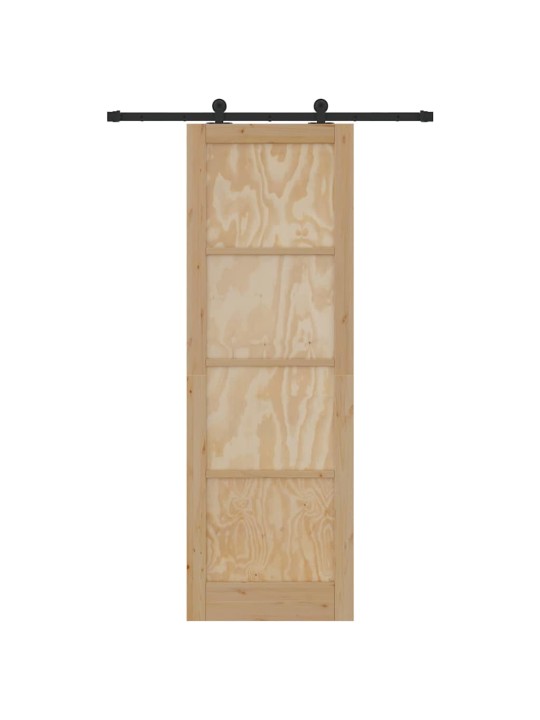 Bīdāmās durvis manuāls dabīga un melna 78 x 232 cm