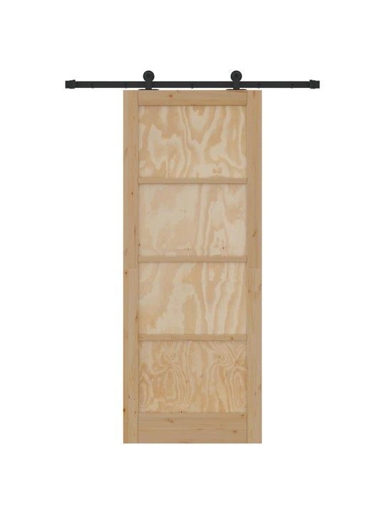 Bīdāmās durvis manuāls dabīga un melna 83 x 211 cm