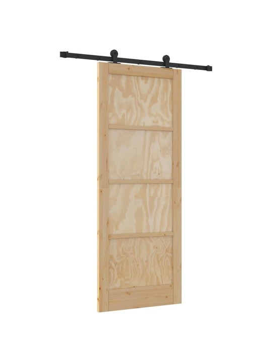 Bīdāmās durvis manuāls dabīga un melna 83 x 211 cm